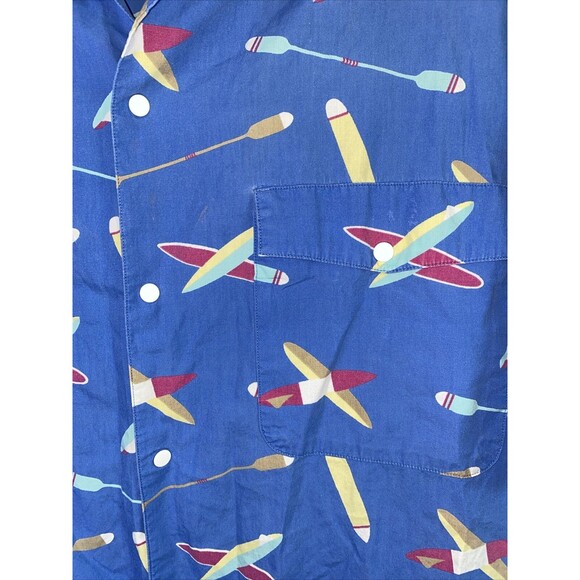 Merona Sport Paddle Board Oars Row Surf Snap Shirt 80s 90s L vintage lake beach - Picture 3 of 10